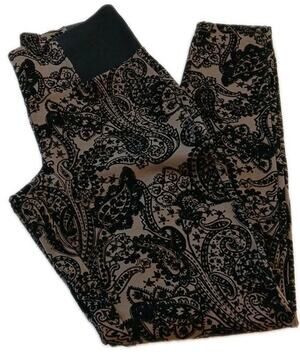Maurice Black Swirl Pattern Velvet Feel Size Small Inseam 28